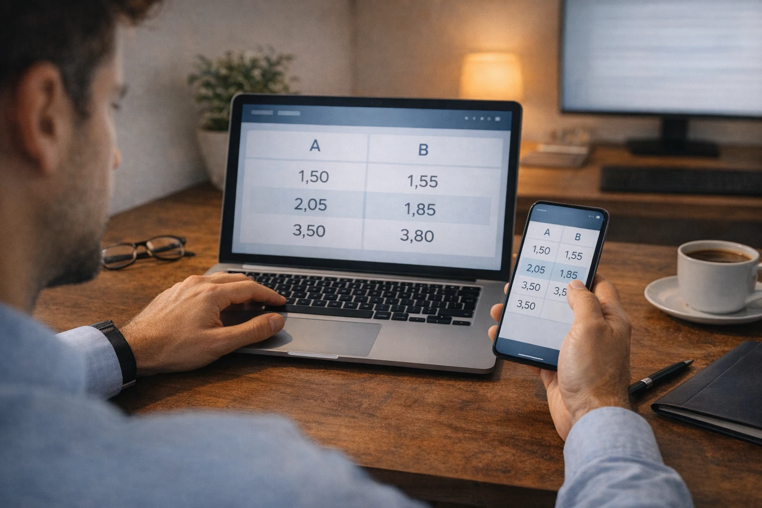 Analista a identificar valor em apostas através de comparação entre probabilidades e odds