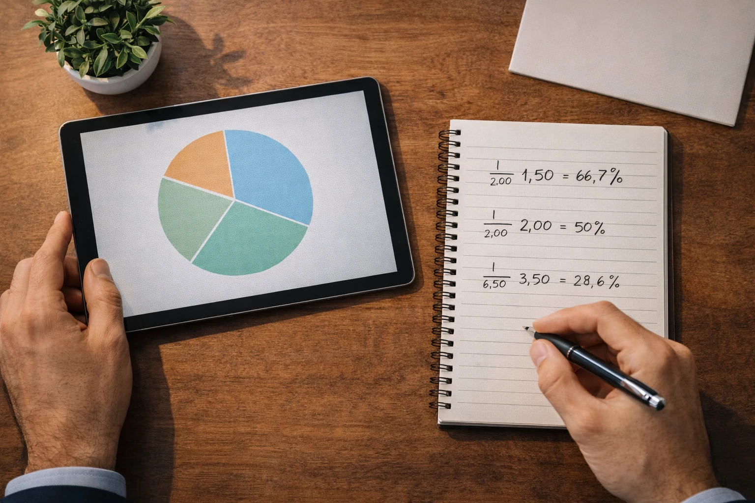 Demonstração do cálculo de conversão de odds para probabilidades percentuais